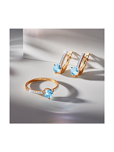 Кольцо SOKOLOV - Золото 585, Топаз, Фианит (арт. 716105)