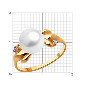 Кольцо Diamant - Серебро 925, Жемчуг культивированный, Фианит (арт. 93-310-02069-1)