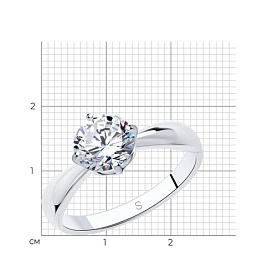 Кольцо SOKOLOV - Серебро 925, Фианит (арт. 94013548)