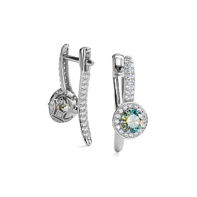 Серьги Дар - Серебро 925, Муассанит, Фианит (арт. С-5174рс1613900)