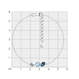 Браслет SOKOLOV - Серебро 925, Горный хрусталь, Топаз, Топаз лондон (арт. 92050189)