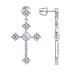 Серьги SOKOLOV - Серебро 925, Фианит (арт. 94023665)