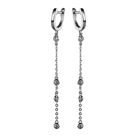 Серьги Фиделис - Серебро 925, Фианит (арт. SET18630E)