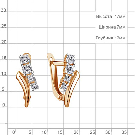 Серьги Аквамарин - Серебро 925, Фианит (арт. 400746А.6)