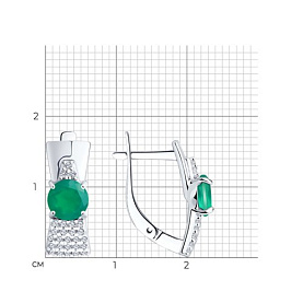 Серьги Diamant - Серебро 925, Агат, Фианит (арт. 94-320-00787-1)