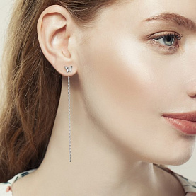 Серьги Аквамарин - Серебро 925 (арт. 34717.5)