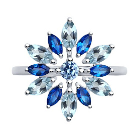 Кольцо SOKOLOV - Серебро 925, Топаз, Фианит (арт. 92014567)