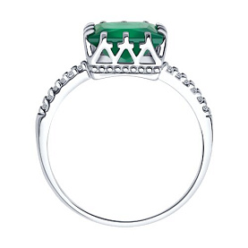 Кольцо SOKOLOV - Серебро 925, Агат, Фианит (арт. 92014414)