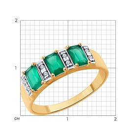 Кольцо SOKOLOV - Серебро 925, Агат, Фианит (арт. 92014582)