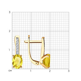 Серьги SOKOLOV - Золото 375, Фианит, Цитрин (арт. 37727974)