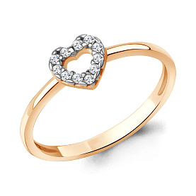 Кольцо Аквамарин - Серебро 925, Фианит (арт. 600334А.6)