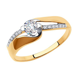 Кольцо SOKOLOV - Золото 375, Фианит (арт. 31-110-00895-1)