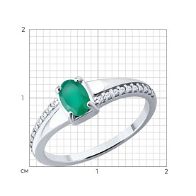 Кольцо SOKOLOV - Серебро 925, Агат, Фианит (арт. 92014831)