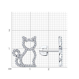 Серьги SOKOLOV - Серебро 925, Фианит (арт. 94026041)