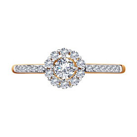 Кольцо SOKOLOV - Золото 585, Фианит (арт. 018993)