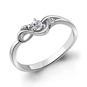 Кольцо Аквамарин - Серебро 925, Фианит (арт. 67420А.5)