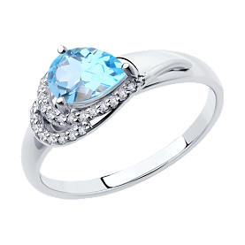 Кольцо Diamant - Серебро 925, Топаз, Фианит (арт. 94-310-00548-1)