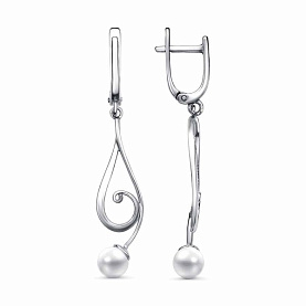 Серьги Красная пресня - Серебро 925, Жемчуг имитация (арт. 33616320Пл)