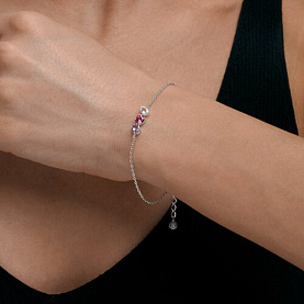 Браслет SOKOLOV - Серебро 925, Аметист, Горный хрусталь, Топаз (арт. 92050190)