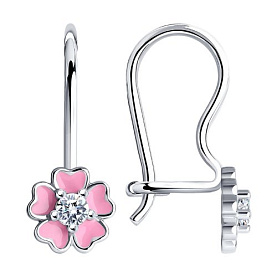 Серьги SOKOLOV - Серебро 925, Фианит, Эмаль (арт. 94021819)