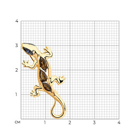 Брошь SOKOLOV - Серебро 925, Раухтопаз, Фианит (арт. 92040073)