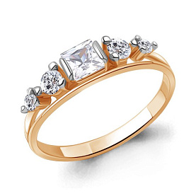 Кольцо Аквамарин - Серебро 925, Фианит (арт. 600222А.6)