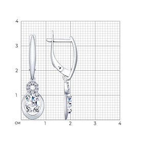 Серьги SOKOLOV - Серебро 925, Фианит (арт. 94023101)