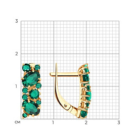 Серьги SOKOLOV - Золото 375, Синтетический изумруд (арт. 37727261)