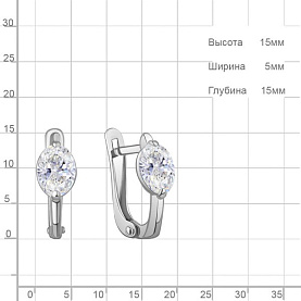 Серьги Аквамарин - Серебро 925, Фианит (арт. 400667.5)