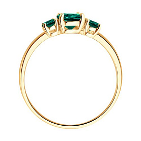 Кольцо SOKOLOV - Золото 585, Синтетический изумруд, Фианит (арт. 717372)