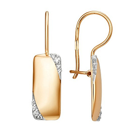 Серьги ЮФ Династия - Золото 585, Фианит (арт. 015802-1102)