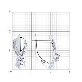 Серьги Diamant - Серебро 925, Фианит (арт. 94-120-00022-1)