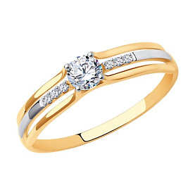 Кольцо SOKOLOV - Золото 375, Фианит (арт. 017337-4)