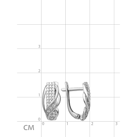 Серьги ЮФ Династия - Золото 585, Фианит (арт. 001852-3101)
