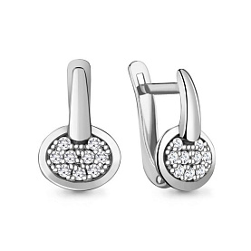 Серьги Аквамарин - Серебро 925, Фианит (арт. 48360А.5)