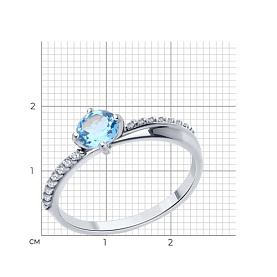 Кольцо SOKOLOV - Серебро 925, Топаз, Фианит (арт. 92014326)