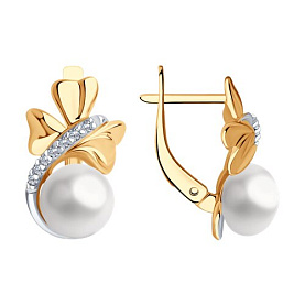 Серьги SOKOLOV - Серебро 925, Жемчуг культивированный, Фианит (арт. 92025296)