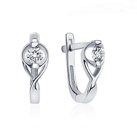 Серьги Platinum Lab. - Платина 950, Бриллиант (арт. ПС-209-01)