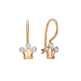 Серьги ЮФ Династия - Золото 375, Фианит (арт. 016842-5102)