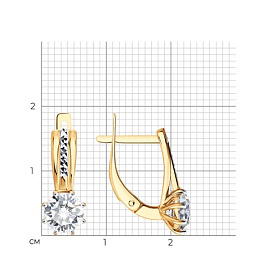 Серьги SOKOLOV - Золото 585, Фианит (арт. 0200989)