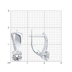 Серьги SOKOLOV - Серебро 925, Фианит (арт. 94022945)