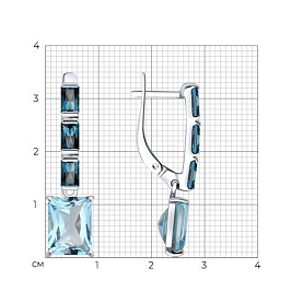 Серьги Diamant - Золото 585, Топаз (арт. 52-321-02457-1)