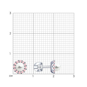 Серьги SOKOLOV - Серебро 925, Жемчуг имитация, Фианит (арт. 94022950)