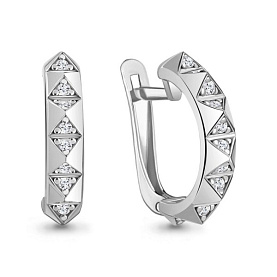 Серьги Аквамарин - Серебро 925, Фианит (арт. 49912А.5)