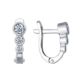 Серьги SOKOLOV - Серебро 925, Фианит (арт. 94021525)