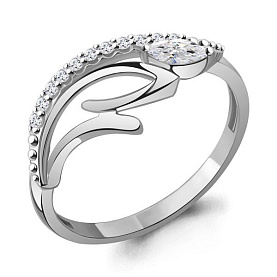 Кольцо Аквамарин - Серебро 925, Фианит (арт. 67859А.5)