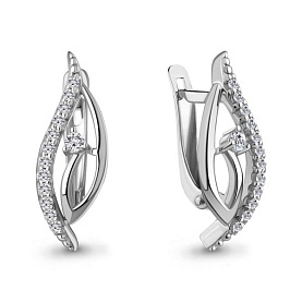 Серьги Аквамарин - Серебро 925, Фианит (арт. 49842А.5)