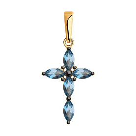 Подвеска Diamant - Золото 585, Топаз лондон (арт. 51-330-02326-2)