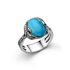 Кольцо Дар - Серебро 925, Бирюза, Фианит (арт. К-5235ок43800)