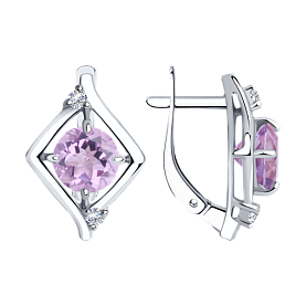 Серьги Diamant - Серебро 925, Аметист (арт. 94-320-00603-2)